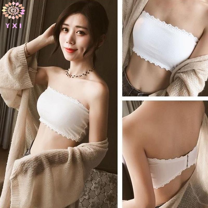 Y.X.I Áo Ngực quây Nữ Vô Hình Ngực Gợi Cảm Ống Top Màu Ren Bên Quần Lót Mới