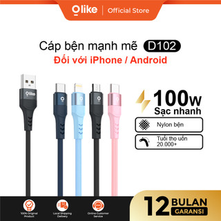 「 Bán chạy 」 Olike D102 Cáp Sạc Nhanh Type-C/ Lightning /Micro USB/USB-A 60W/100W, Dây Sạc Nylon Bện Cho iPhone Samsung Xiaomi OPPO