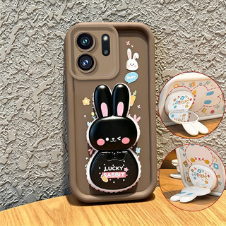 Ốp Lưng Cho OPPO Reno 14 pro reno14 Reno 14F 5g Vỏ Điện Thoại Vỏ Mềm Silicon Chống Sốc Mới Gương Thẩm Mỹ Có Giá Đỡ 360° Xoay thỏ dễ thương màu hồng cho bé gái JTXCEZJ3