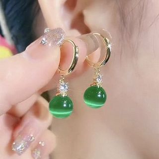 Bông Tai Nữ Bông Tai Opal Xanh Đơn Giản Phù Hợp Với Bông Tai Sang Trọng