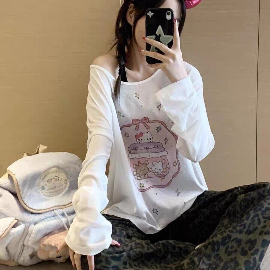 Milyfashion Mùa Hè Phong Cách Mới Mỏng Chống Nắng Áo Đi Lại Áo Thun Dài Tay Thường Ngày Rời Lười Top OQRW