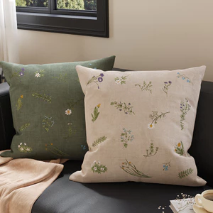 Gối tựa sofa hoa kiểu Pháp kèm ruột nhung mềm khóa kéo ẩn tháo giặt được trang trí phòng khách phòng ngủ decor nhà xinh