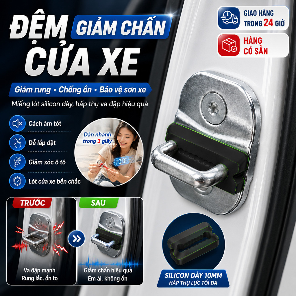 🔥Giá sốc🔥Giảm rung cửa đệm dày | Cách âm xe tấm lót | Dễ lắp miếng giảm chấn | giảm xóc ôtô | chống ồn cửa|lót cửa xe