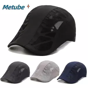 Mũ phong cách METUBE Beret, Thiết kế tấm che nắng in chữ Mũ lưới thoáng khí, Unisex Nhanh khô Vải thoáng khí Mũ Newsboy Đi xe đạp