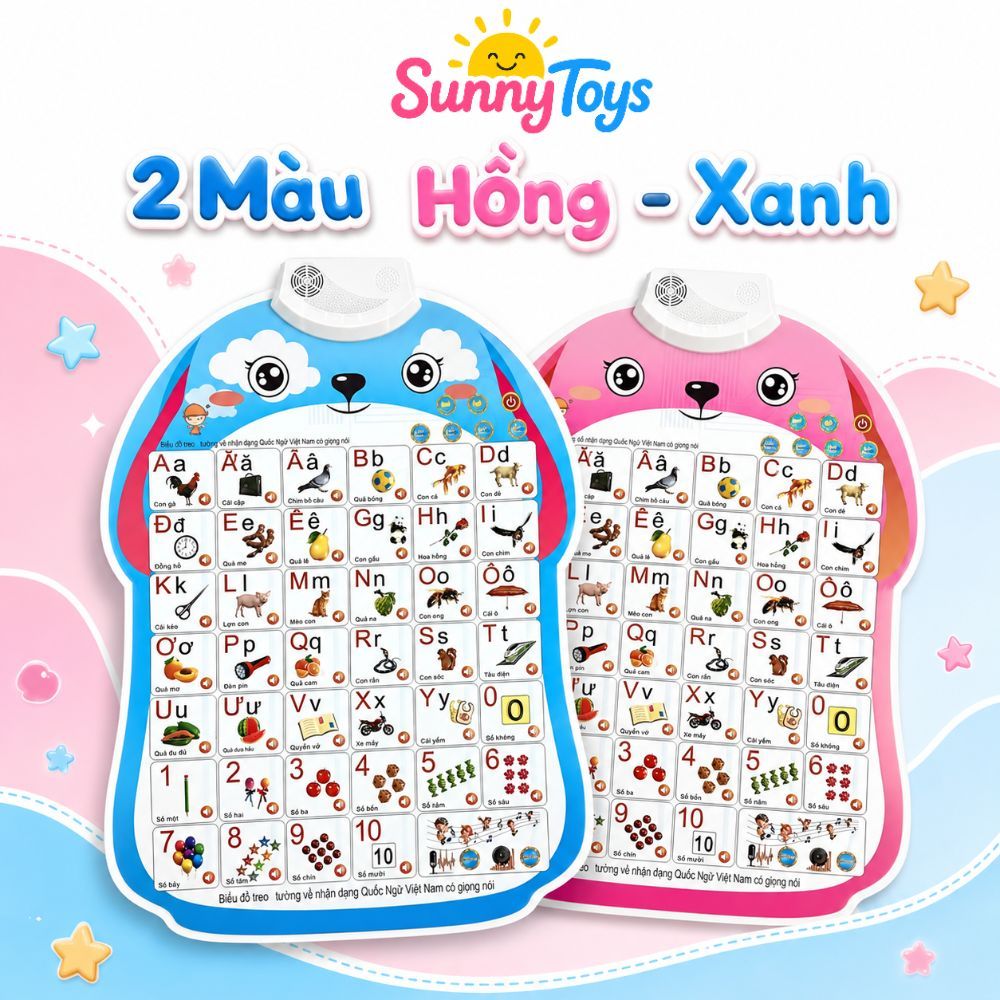 Bảng Học Chữ Điện Tử SunnyToys - Đồ Chơi Treo Tường Bé Làm Quen Chữ Cái, Số Đếm Và Âm Thanh