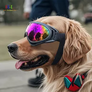 Kính mắt chó HL cỡ lớn cỡ vừa Kính râm chó có thể điều chỉnh Dây đeo bảo vệ tia cực tím Kính mắt cho chó con Đi xe ngoài trời LMWU