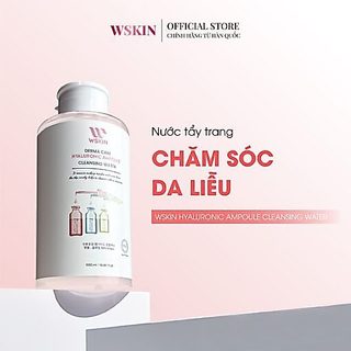 Nước Tẩy Trang Chăm Sóc Da Liễu 500ml - HYALURONIC AMPOULE WSKIN HYALURONIC AMPOULE CLEANSING WATER