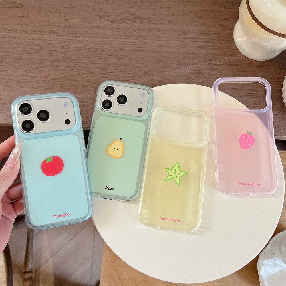 Ốp điện thoại mờ dâu Starfruit Tomato Jelly cho iPhone 17 Pro Max 16 15 Pro Max Vỏ bảo vệ chống sốc