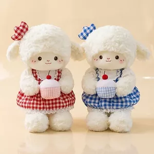 Gấu Bông Cừu Sinh Nhật Mặc Váy Ôm Bánh Kem Dễ Thương, Cừu Bông Lông Xù Cao Cấp Quà Tằn Sinh Nhật Cho Bé,Bạn Gái