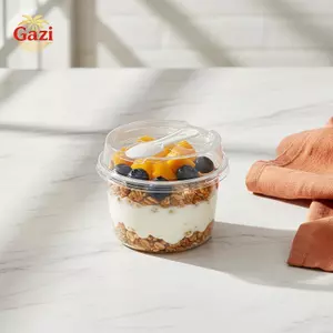 10 Chiếc Cốc Pudding Dùng Một Lần Không Chứa BPA Tròn Trong Suốt Có Nắp Thìa Cho Mousse Jelly Dã Ngoại Trẻ Em Sna Phục Vụ [VN]
