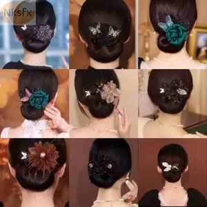 NKSFX Hair Bun Roller, Dụng Cụ Tạo Kiểu Tóc Kẹp Tóc Hoa Linh Hoạt, Vải Tinh Tế Chống Trơn Trượt Xoắn Kiểu Tóc Bun Nữ Bé Gái