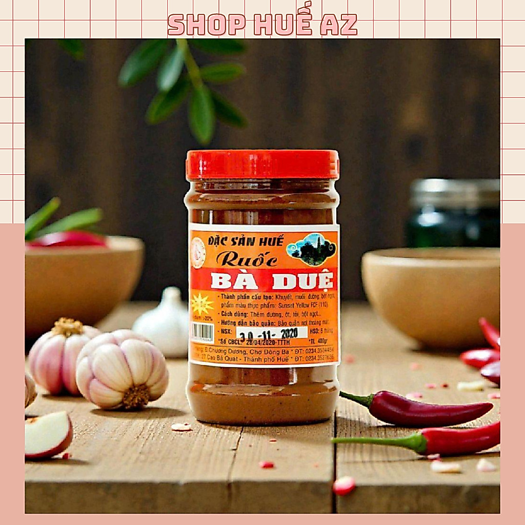 COMBO 10 Hũ Mắm Ruốc Huế Bà Duệ (DATE MỚI) Chuẩn Vị Bún Bò - Món Mắm Đặc Trưng Xứ Huế Hũ 400G
