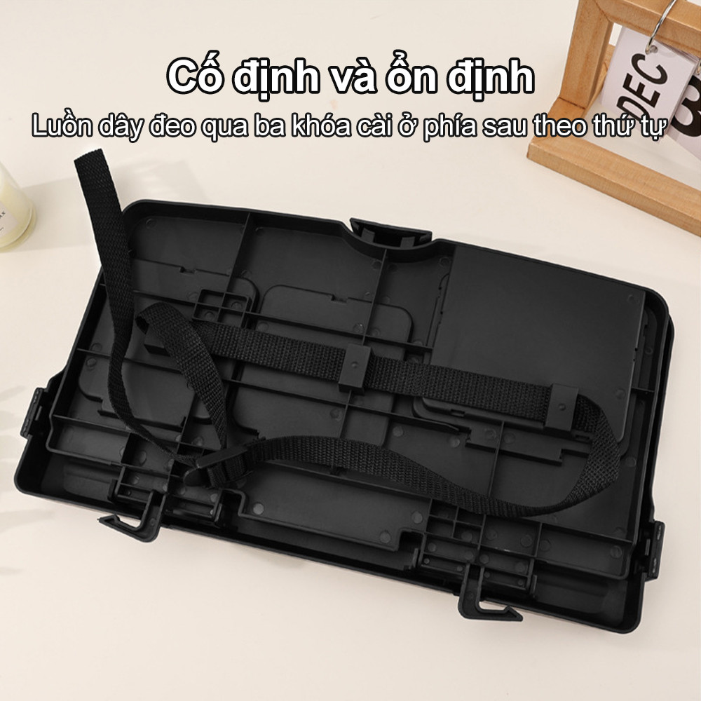 Bàn ăn ô tô gấp gọn treo lưng ghế đa năng, khay đựng đồ kèm giá đỡ điện thoại thiết kế tiện lợi gọn nhẹ cho xe hơi
