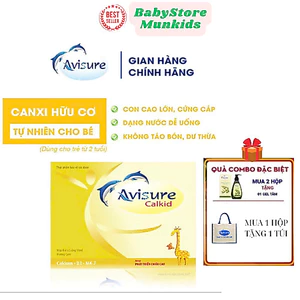 Canxi cho bé Avisure Calkid, canxi hữu cơ chứa D3 K2 bé cứng cáp phát triển chiều cao vượt trội HỘP 30 ỐNG