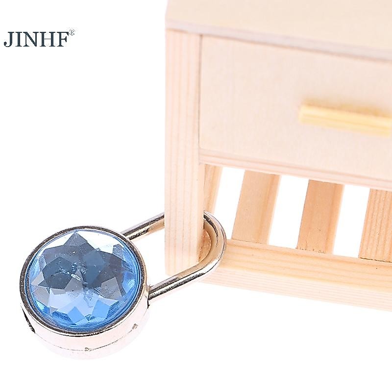 JINHF Bộ 1 ổ khóa mini tròn màu kim cương kèm chìa, dùng cho hành lý, hộp trang sức, vali, nhật ký HOT