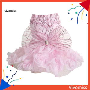 Đầm Thú Cưng Thắt Nơ 3D Hoa Kim Sa Lấp Lánh Trang Trí Lưới Thoáng Khí Pomeranian Chihuahua Chó Con Mèo Trang Phục Thú Cưng Váy Cưới Chó Nhỏ Dự Tiệc Đầm Công Chúa