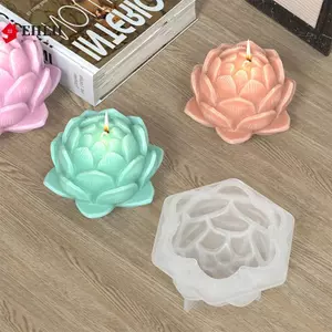 3D Hoa Sen Khuôn Silicon Bình DIY Thơm Nến Khuôn Nồi Handmade Trang Sức Hộp Bảo Quản Làm Bình Nến Bê Tông Trồng VN