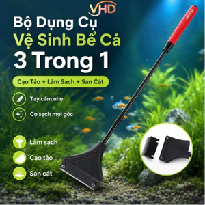 Bộ Dụng Cụ Vệ Sinh Bể Cá – Cạo Tảo + Làm Sạch + San Cát – Tay Cầm Nhẹ, Cọ Sạch Mọi Góc – Dành Cho Hồ Cá Gia Đình