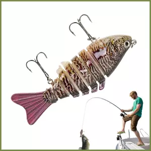 Mồi Câu Cá Cho Cá Hồi Bass Đa Khớp Chậm Chìm Cá Thực Tế Bơi Bass Mồi Crankbaits kouvn