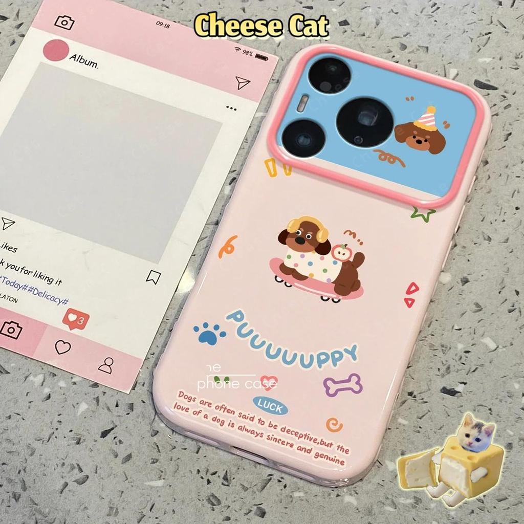 Hồng Ván Trượt Dachshund Xoay Chân Đế Kim Loại Ốp Lưng Điện Thoại iPhone 13 12 11 14 15 Plus 16 17 Pro Max 17 Air