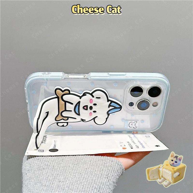 Ốp điện thoại silicon có thể gập lại hình Cat Coffee và khung màu kẹo dễ thương cho iPhone 13 14 Pro Max 11 12 15 16 17