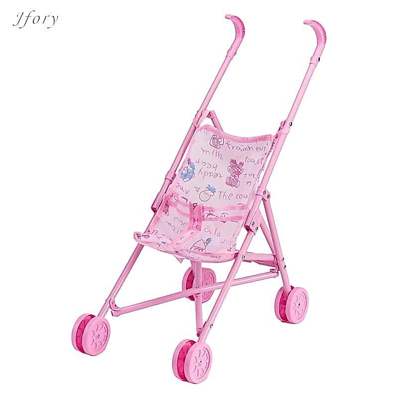 Jfory Trẻ Em Búp Bê Xe Đẩy Đồ Chơi Quà Tặng Sinh Nhật Có Thể Gập Lại Pram Tiết Kiệm Không Gian Giả Vờ Chơi Xe Đẩy Đồ Dùng Tương Tác Cho Bé Gái