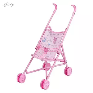 Jfory Trẻ Em Búp Bê Xe Đẩy Đồ Chơi Quà Tặng Sinh Nhật Có Thể Gập Lại Pram Tiết Kiệm Không Gian Giả Vờ Chơi Xe Đẩy Đồ Dùng Tương Tác Cho Bé Gái