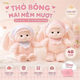 【BabyJoy】Gấu bông thỏ hồng cừu trắng,nhồi bông mềm mịn,ôm ngủ, quà bé gái,trang trí phòng dễ thươn