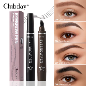 Bút chì kẻ mày dạng lỏng bốn đầu lâu trôi không thấm nước màu nâu 4-Prong Wild Eyebrow Pencil Trang điểm