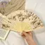HFTOY 1 Chiếc Quạt Trung Quốc Gấp Tay Quạt Cưới Tay Quạt Tre Di Động Quạt Nhảy Múa Đảng Quạt Trang Trí Ventilador ~