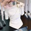 Áo thun ngắn tay khâu ren kiểu Pháp Áo thun ngắn tay cổ áo kiểu dáng nữ dáng ôm hơn Niche Fashion Commuter All-Match Top
