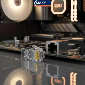 MAKY 100 Chiếc Cat6 UTP FTP Mô-đun Cắm Cáp Mạng Đầu Nối Cho Dây Chắc Chắn Dây Ethernet Tốc Độ Cao Ứng Dụng LAN VN