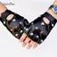 AqToCna Unisex Ngón Lái Xe Da PU Găng Tay Động Cơ Thoáng Mát Đinh Tán Disco Dance Ro AqToCna