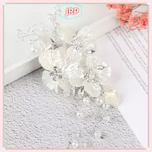 JRP Cô Dâu Pha Lê Ngọc Trai Hoa Kẹp Tóc Phụ Kiện Tóc Cưới Phụ Kiện Tóc JRP