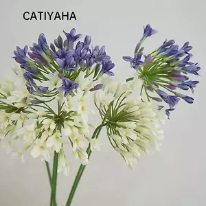 CATIYAHA Hoa sen giả, Nhánh hoa Agapanthus giả bằng nhựa, Phụ kiện bàn hoa nhân tạo dài 75cm sang trọng