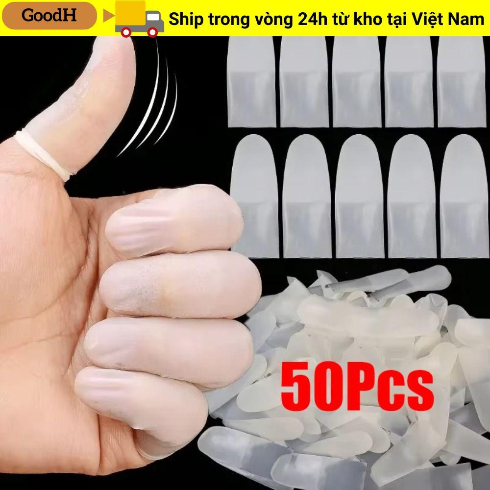 GOODH 50 Chiếc Găng Tay Cao Su, Tay Cầm Ngón Tay Chống Trơn Trượt Dùng Một Lần, Tay Bảo Vệ Ngón Tay Siêu Mỏng Bền Mờ Làm Việc Ngoài Trời