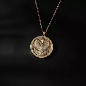 Ánh Sáng Sang Trọng Full Kim Cương Tôn Giáo Hòa Bình Bồ Câu Tròn Mặt Dây Chuyền Vòng Cổ Nữ 18k Mạ Vàng Mặt Dây Chuyền Vòng Cổ Cầu Nguyện ins Phong Cách 2026-6-26