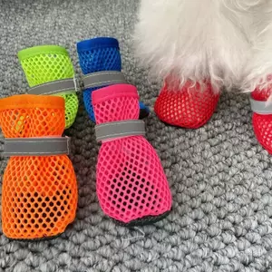 Top 4 Giày Cho Chó Mùa Hè Giày Thoáng Khí Cho Chó Nhỏ Boot Booties Bảo Vệ Chó Con Giày Chống Trơn Trượt Đế Mèo Sho