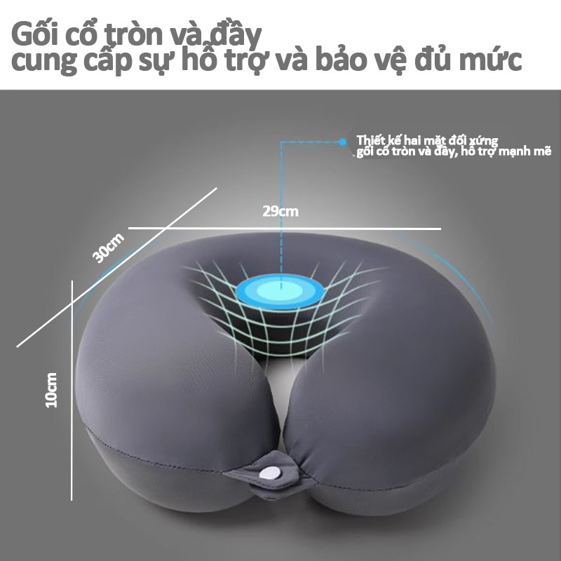 Gối chữ U kê cổ Lõi gối mút hoạt tính，vải lụa mát，đa năng du lịch & gối ngủ văn phòng，bảo vệ và giảm mỏi cổ