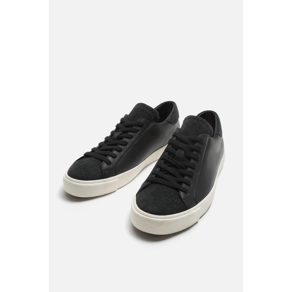 Giày sneaker Zara ORIGINS Leather Black chính hãng - Da thật - Đen