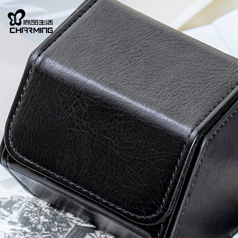 CASEGRACE Đồng Hồ Dành Cho Nam Lục Giác Đồng Hồ Cuộn Túi Du Lịch Da PU Với Nhung Sang Trọng Lưu Trữ & Giá Đỡ Hiển Thị Cho Đồng Hồ Hộp Bảo Quản