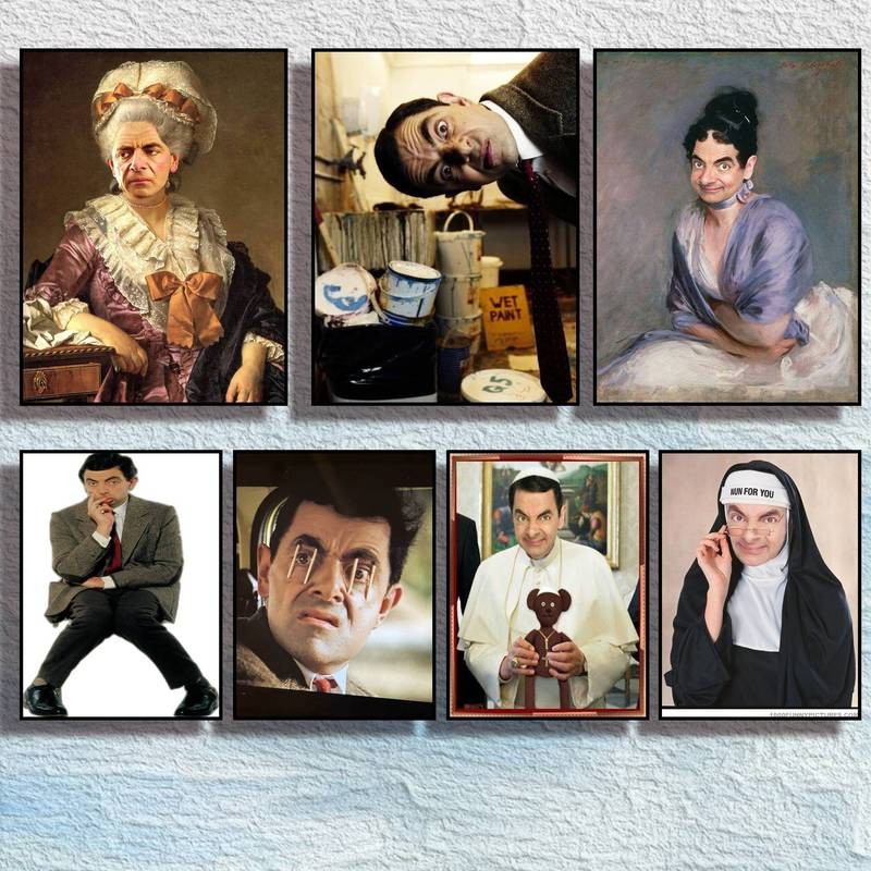 Hilarious Mr Bean Canvas Tranh Hài Hước Khoảnh Khắc Cho Lively Trang Trí Nhà Nghệ Thuật Trang Trí Tường Nhà Canvas Poster