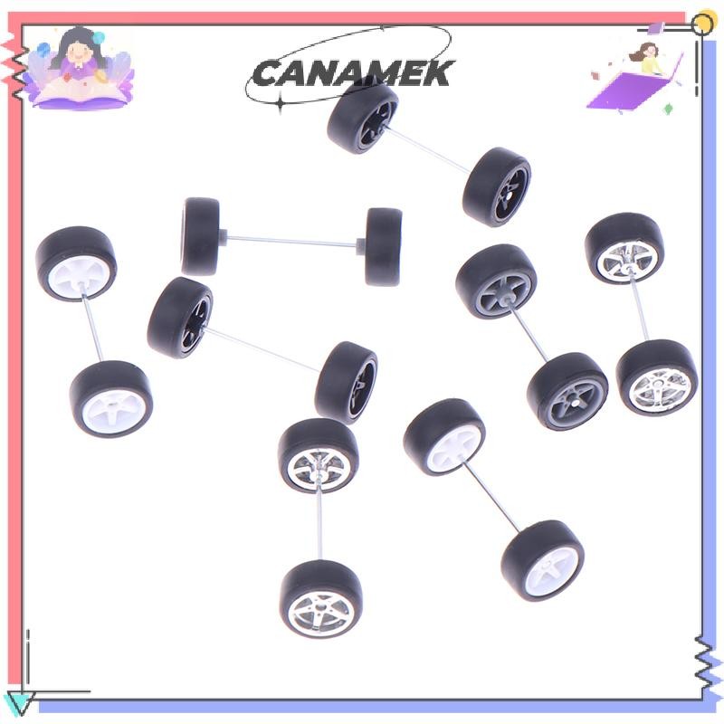 CANAMEK 1 Bộ DIY Racing 1: 64 Bánh Xe Ô Tô Cho Lốp Cao Su Có Trục Bánh Xe Mô Hình Sửa Đổi Phần CSF