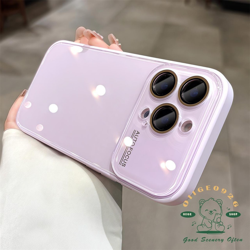 Vỏ kính cửa sổ lớn màu Vỏ điện thoại iphone16 Pro Max 15 14 13 12 11 vỏ cho vỏ iPhone Vỏ mềm silicon TPU chống sốc