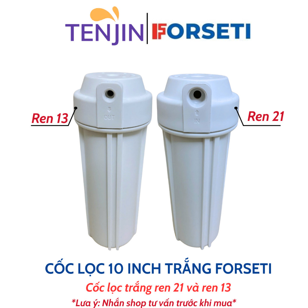 Cốc Lẻ 10 Inch Forseti Dùng Cho Lọc Đầu Nguồn Gồm Cốc Trắng R21+R13, Cắm nhanh 10-6 Và Cốc Trong R21+R13, Cắm Nhanh 6-6