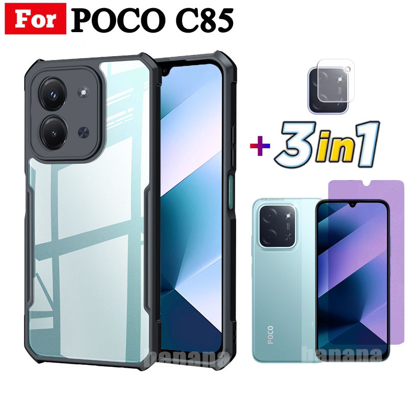 Ốp Điện Thoại Chống Sốc Xiaomi Poco C85 Cho Poco C75 Kính Cường Lực Và Ống Kính Chống Tia Xanh