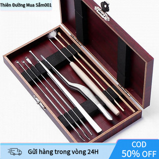 Bộ Lấy Ráy Tai Đa Năng 8 Món Cao Cấp, Nhíp Và Móc Tai Thiết Kế Ergonomic, Hộp Sắt Bảo Quản Gọn Nhẹ, Bền Bỉ Dễ Vệ Sinh