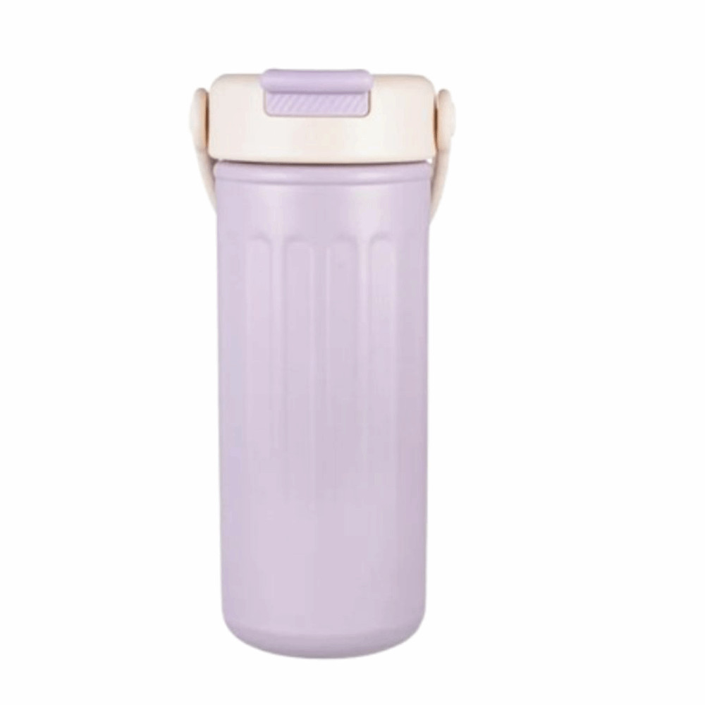 Cốc giữ nhiệt bằng thép không gỉ DELMER, Chai uống nước di động dung tích cao 500ml, cách nhiệt hoặc làm mát Cốc du lịch ống hút kép chống rò rỉ Văn phòng