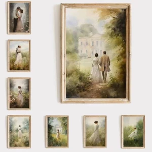 Tranh sơn dầu in tranh sơn dầu tự hào và định kiến Elizabeth Bennet và Mr Poster mục vụ Darcy trang trí nhà