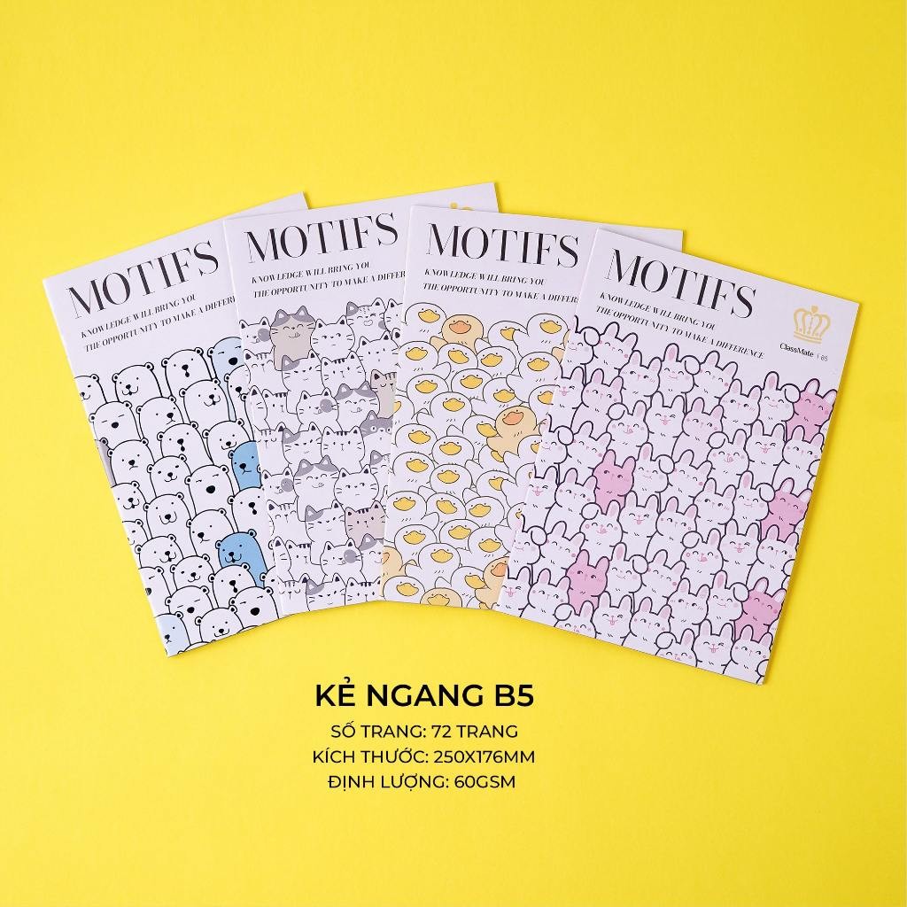 Combo 4/8 Vở Kẻ Ngang  Vở B5 Ghi Chép Pattern 72/80/120 Trang Tập Sinh Viên 60gsm Học Sinh Viết Bài Làm Bài Tập -AT